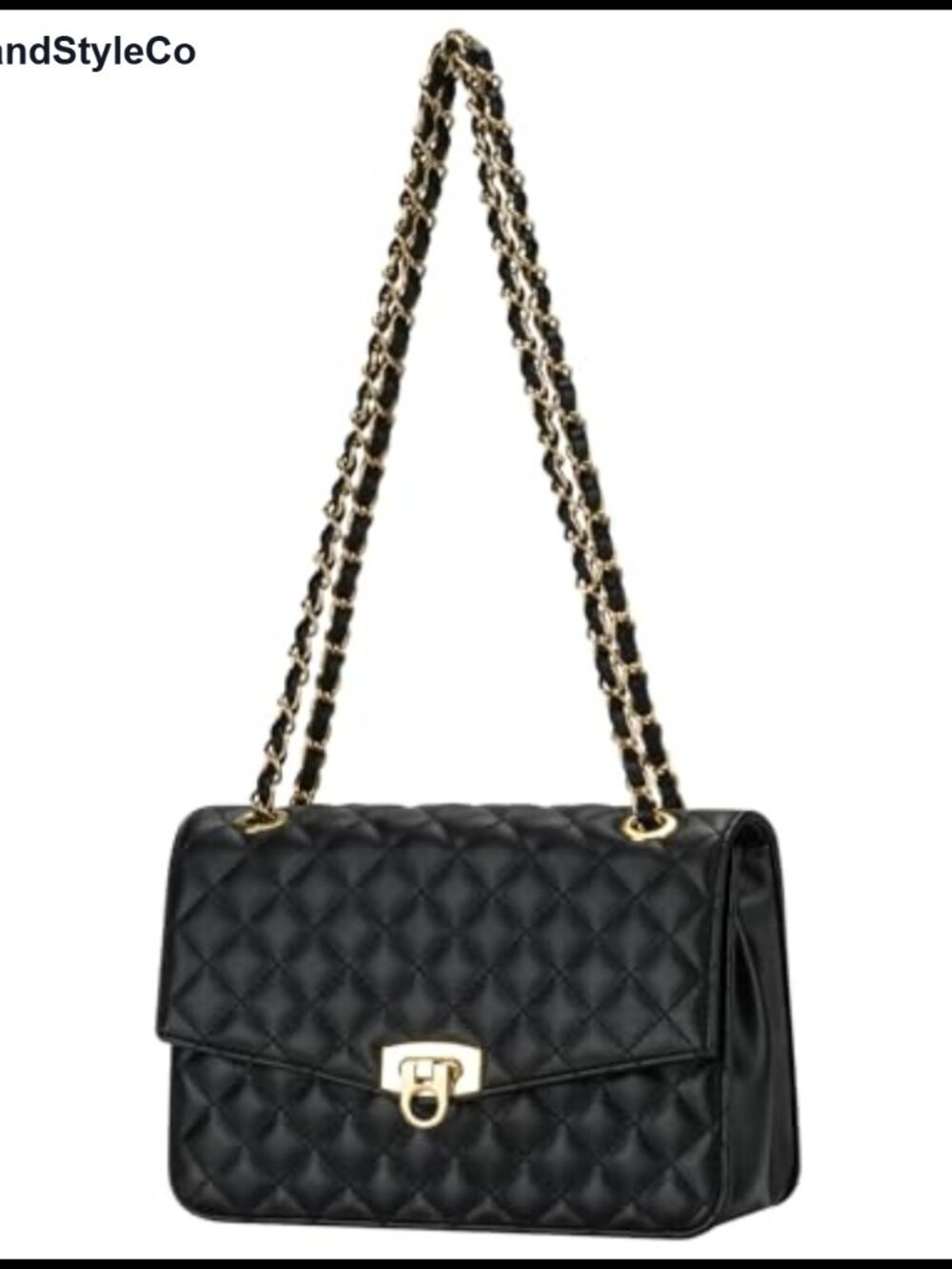 Quilted Crossbody Bag Vegan PU Leather Clutch Purse for Women